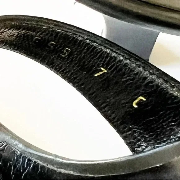 Salvatore Ferragamo Size 7C Black Leather Strappy Sandal Equestrian Hardware Y2K - Picture 4 of 14